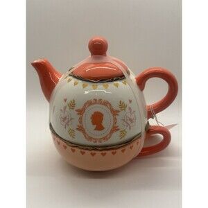 Bridgerton Pink Ceramic Teapot – Regency Style Tea Pot, Romantic Tea Decor